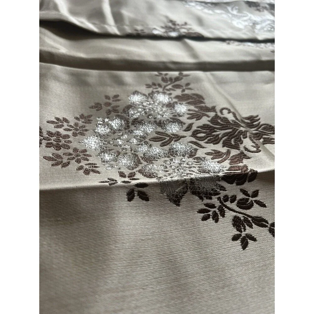 Set Of European Curtains Taupe Color 8 Ring 44 X 84 (o1)